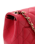 Lambskin Quilted Mini Square Flap Dark Pink