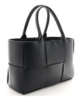 Nappa Maxi Intrecciato Small Arco Tote Navy
