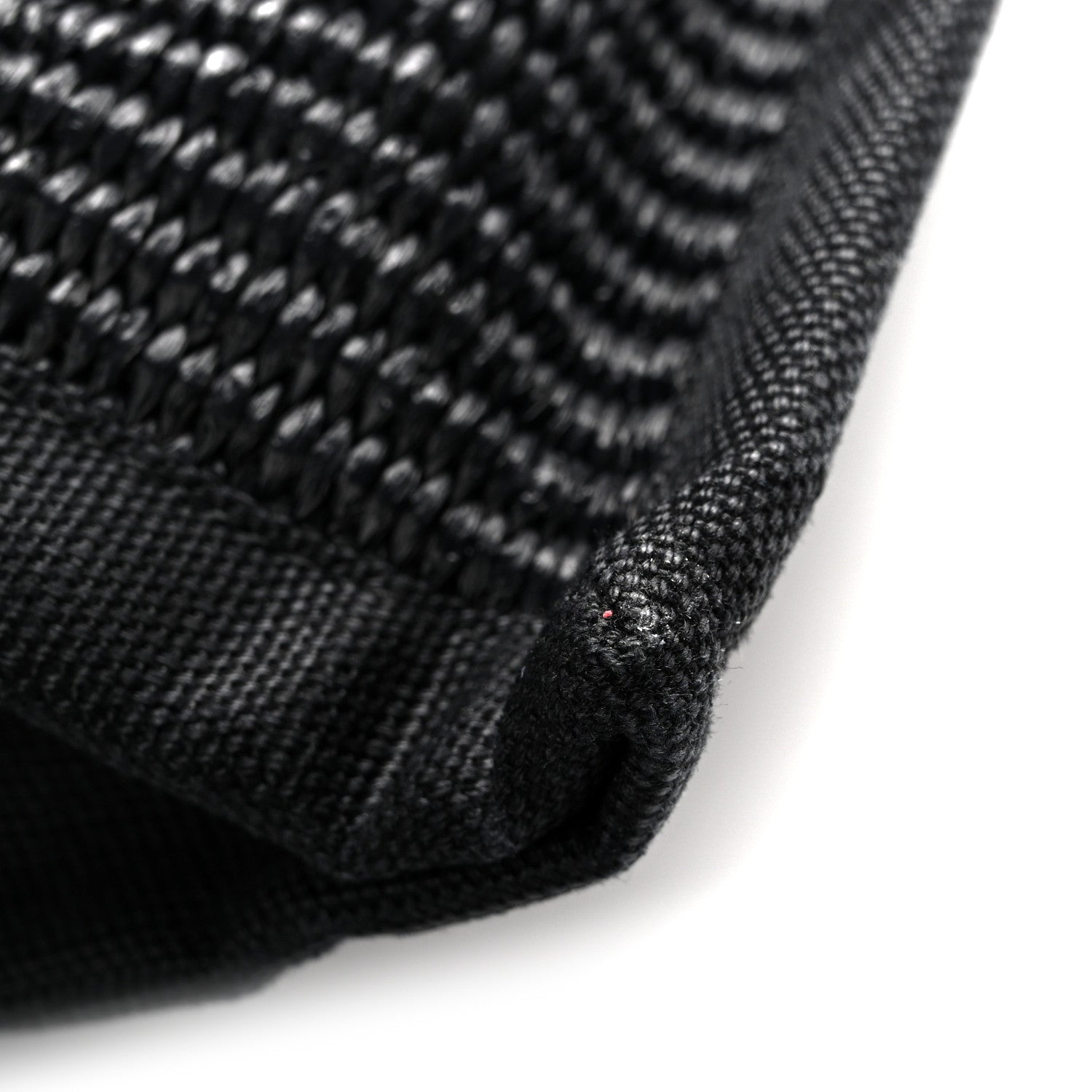 Raffia Linen Calfskin Small Rive Gauche Tote Black