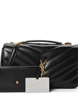 Lambskin Chevron Quilted Medium Loulou Black