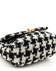 Tweed Quilted Medium CHNL 19 Flap Black Ecru White