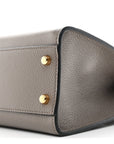 Grainy Calfskin Virtus Top Handle Tote Grey