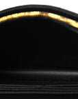 Supple Calfskin Cannage Caro Belt Pouch with Chain  Black