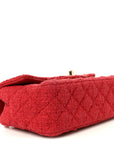 Tweed Quilted Mini Rectangular Flap Red