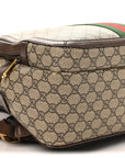 GG Supreme Monogram Medium Ophidia Day Backpack Brown