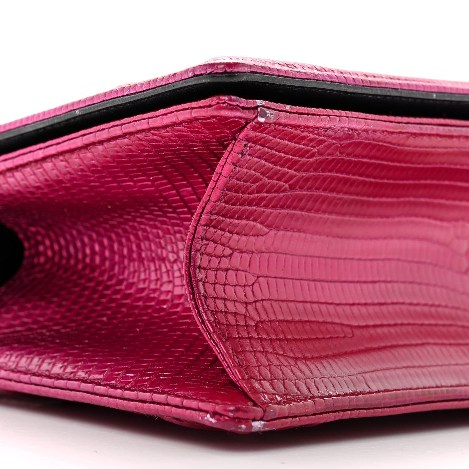 Metallic Lizard Small D1ORama Flap Bag Fuchsia