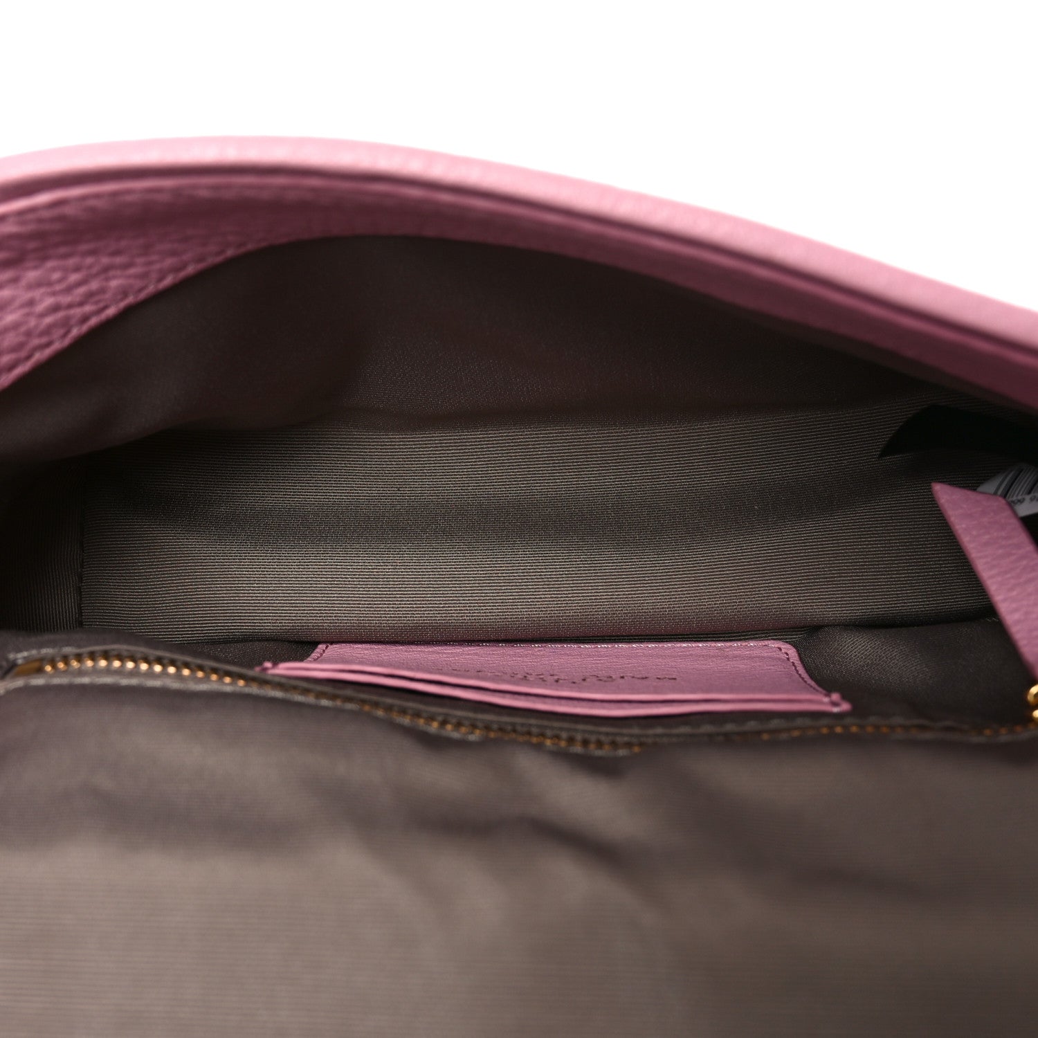 Grained Calfskin Quilted Double Stitched Small The Status Shoulder Bag Pink