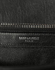 Sheepskin Matelasse Chevron Monogram Large College Satchel Black