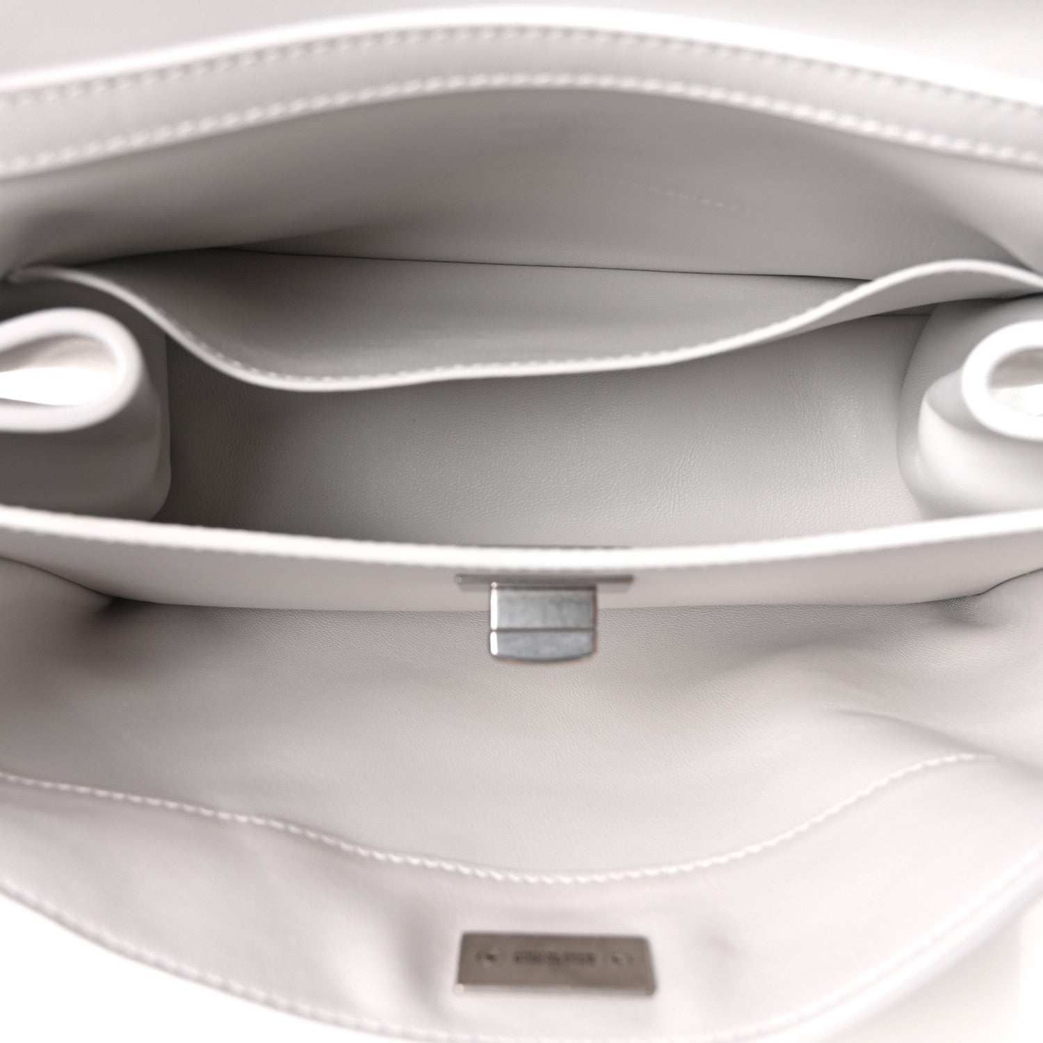 Natural Smooth Calfskin Mini Rodeo Top Handle Handbag Optic White