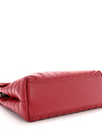 Calfskin Y Quilted Monogram Medium Loulou Chain Satchel Lipstick Red