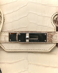 Matte Niloticus Crocodile Himalaya Birkin 30 Blanc