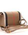 Grained Calfskin House Check Small Madison Shoulder Bag Chestnut Beige