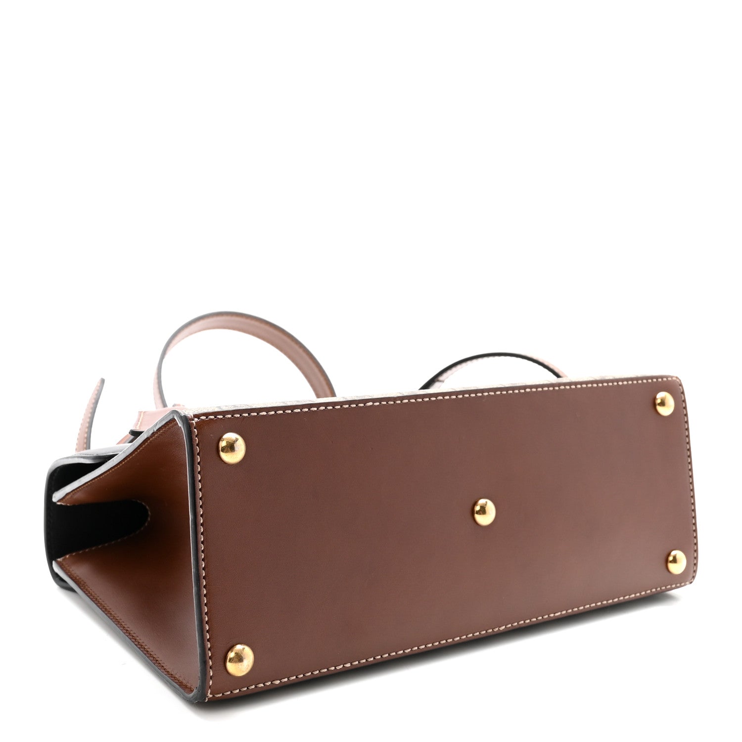 GG Supreme Monogram Calfskin Small Padlock Top Handle Bag Beige Black Cuir