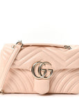 Lambskin Matelasse Small GG Marmont Shoulder Bag Millenial Pink