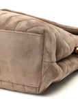 Suede Y Quilted Monogram Medium Loulou Chain Satchel Taupe