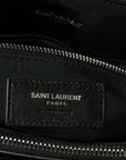 Calfskin Y Quilted Monogram Medium Loulou Chain Satchel Black