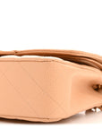 Caviar Quilted Medium Double Flap Beige Clair