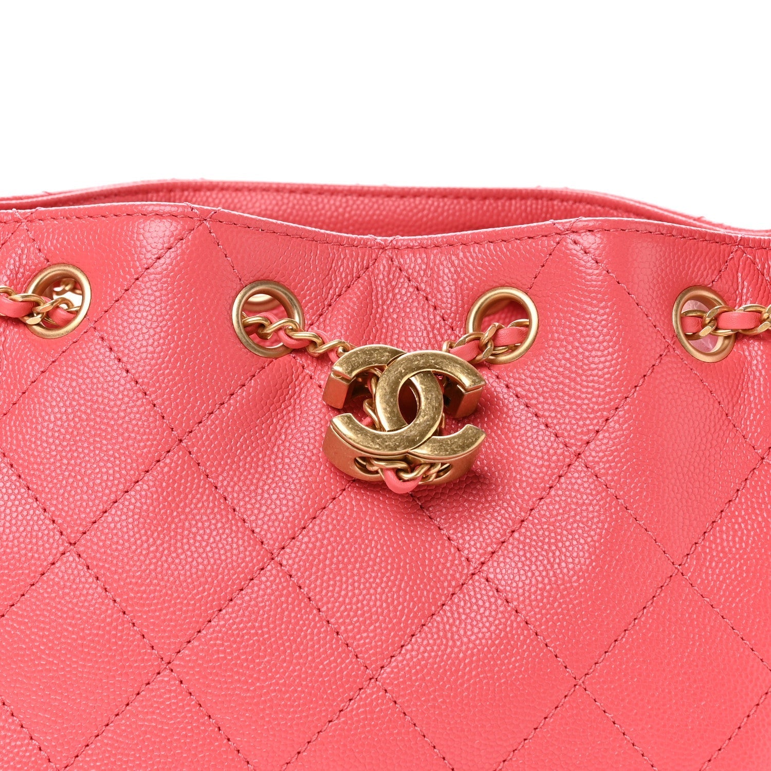 Caviar Quilted Mini CHNL 25 Handbag Coral