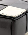 Paper Calfskin Maxi Intreccio Cassette Crossbody Bag Brown Multicolor