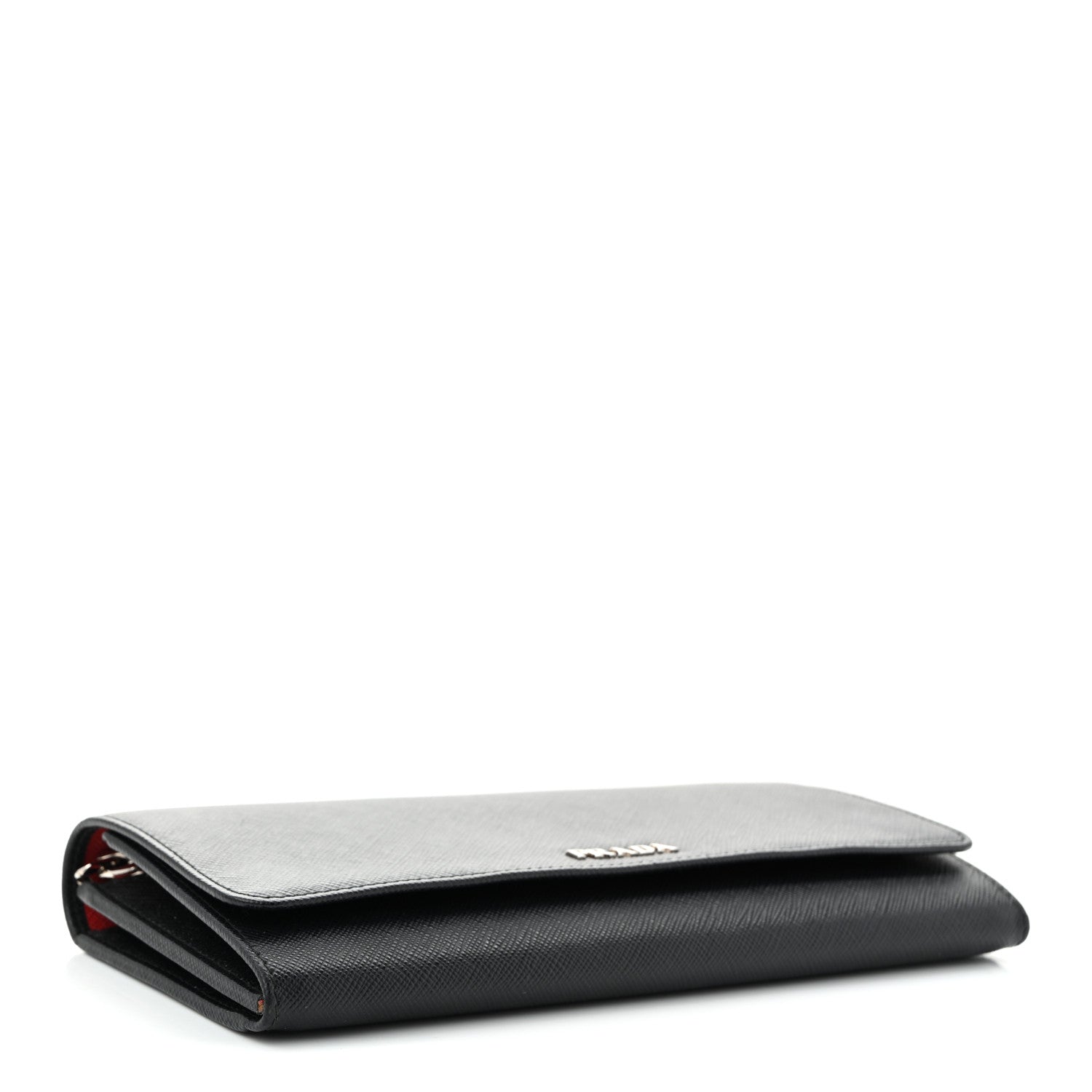 Saffiano Bi-Color Wallet On Chain Black Fuoco
