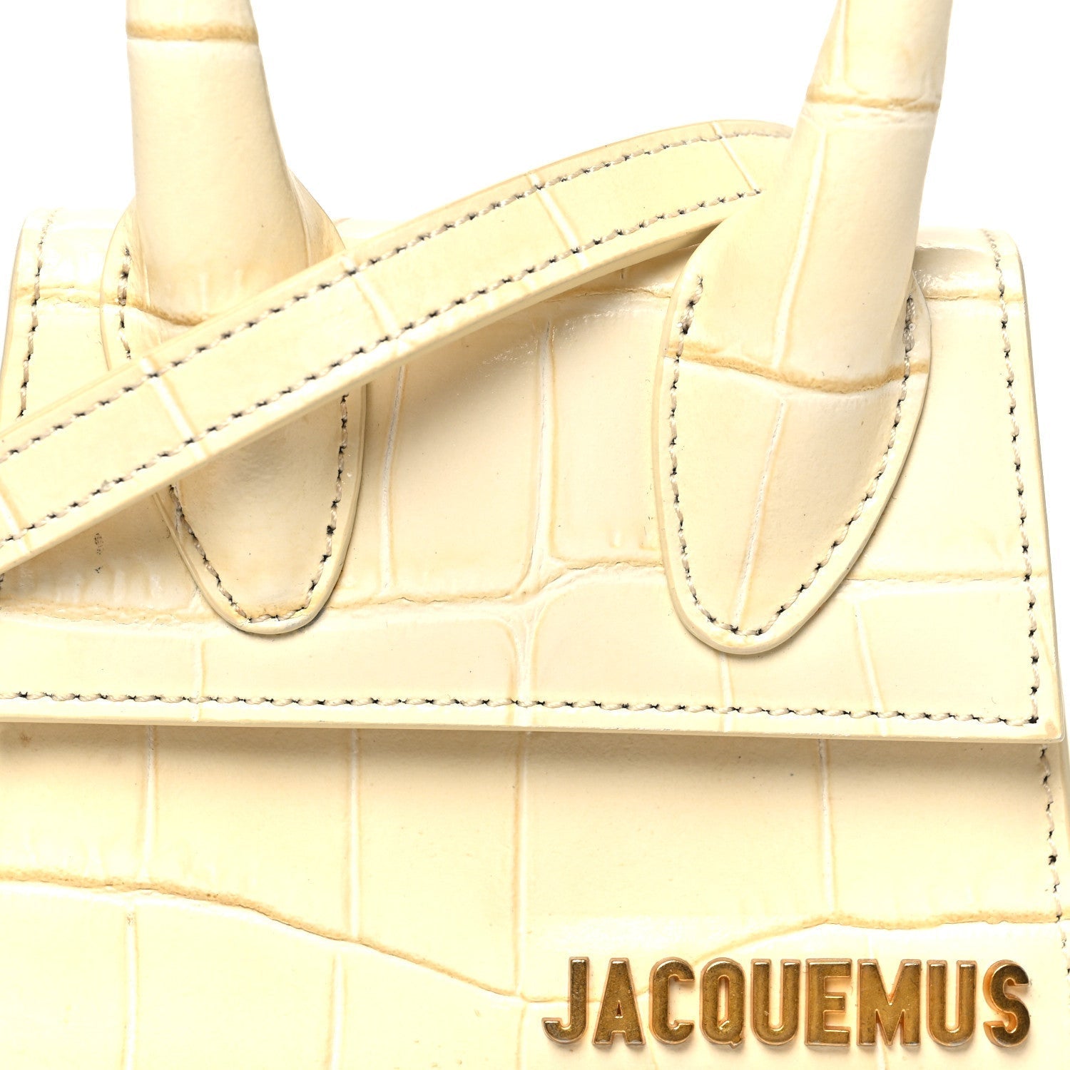 Calfskin Crocodile Embossed Le Chiquito Beige