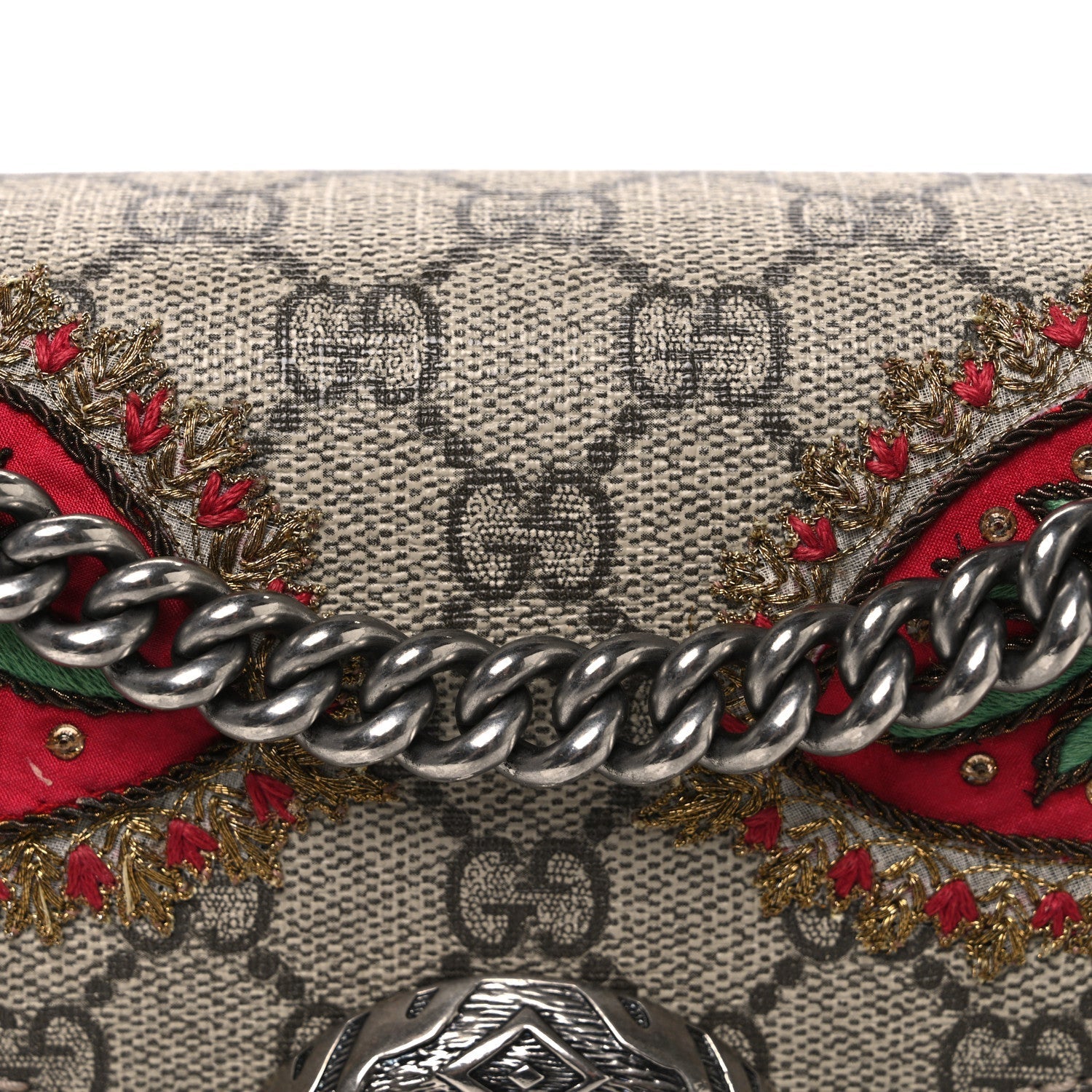 GG Supreme Monogram Elaphe Elephant Embroidered Small Dionysus Shoulder Bag