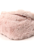 Faux Fur Quilted Virtus V Mini Chain Flap Shoulder Bag English Rose