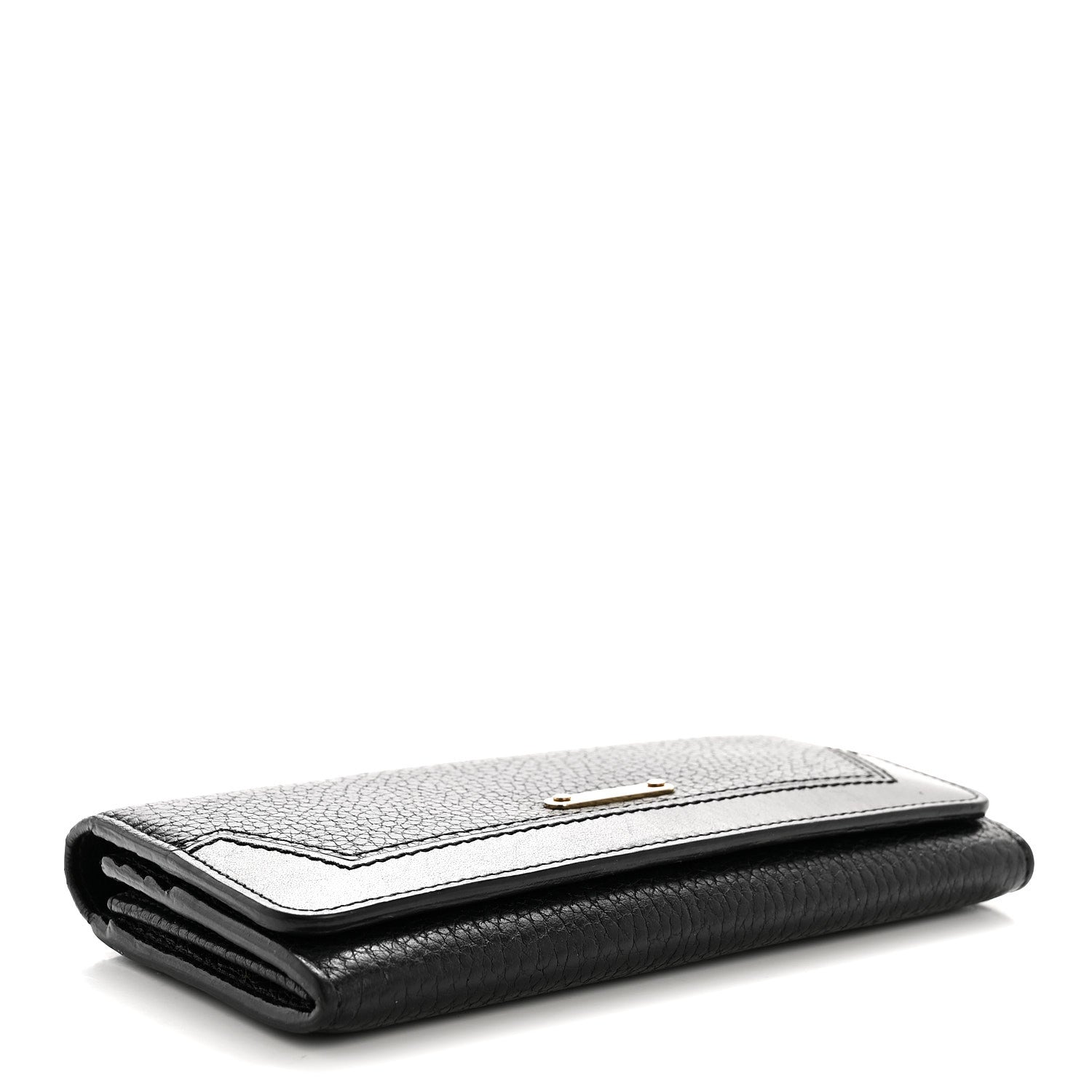 Grain Calfskin Continental Wallet Black