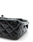 Patent Calfskin Quilted Mini Square Flap Black