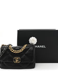 Lambskin Quilted Medium CHNL 19 Flap Black