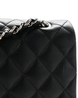 Lambskin Quilted Medium Double Flap Black