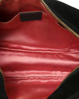 Velvet Matelasse Crystal Star Embroidered Small GG Marmont Chain Shoulder Bag Black