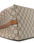 GG Supreme Monogram Emblem Large Tote Bag Beige Dark Brown