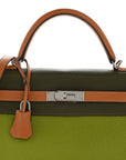 Fjord Togo Tri-Color Kelly Retourne 32 Vert Anis Gold Vert Olive