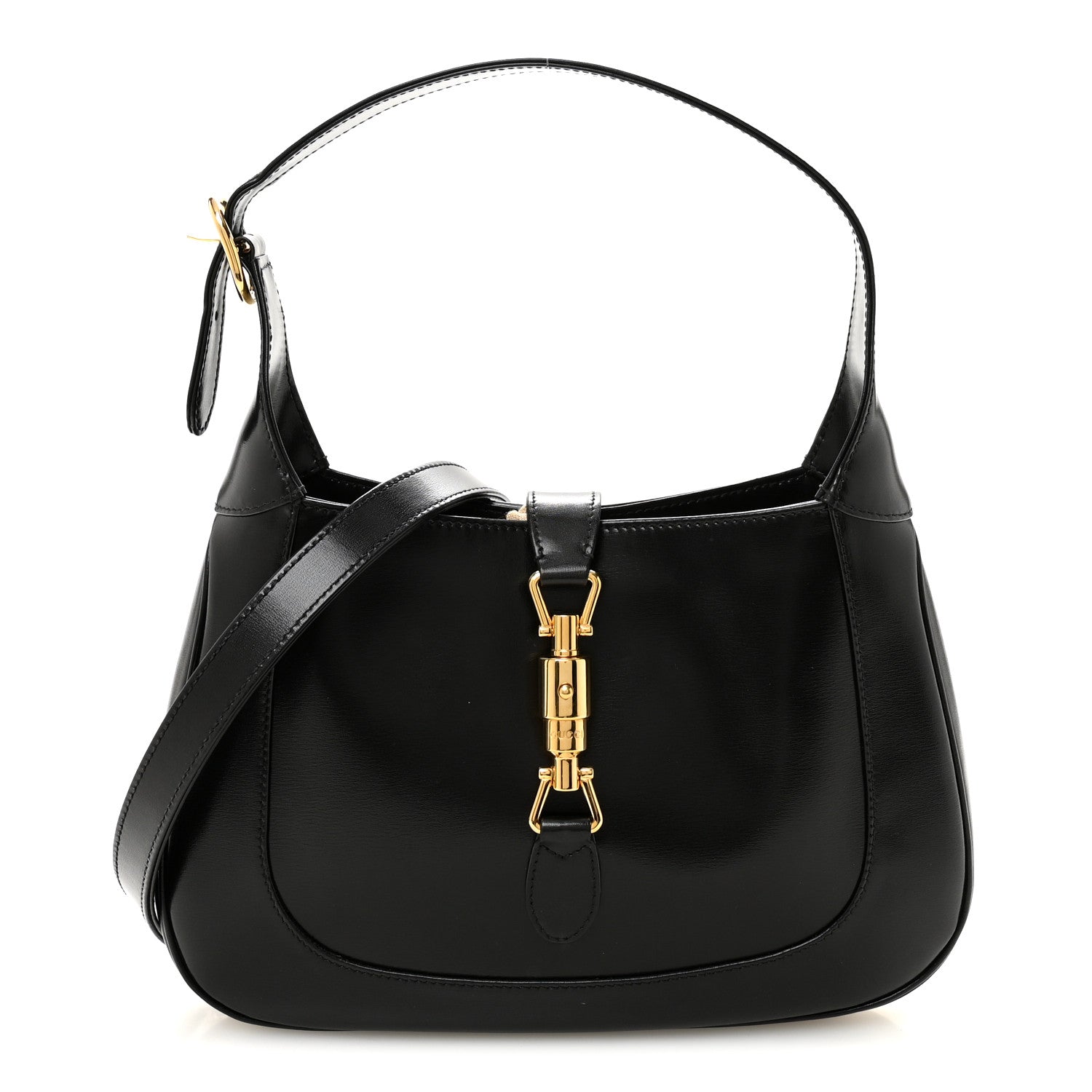 Boarded Dyana Lux Calfskin Small Jackie 1961 Hobo Black