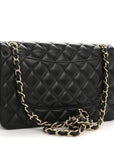 Lambskin Quilted Jumbo Double Flap Black
