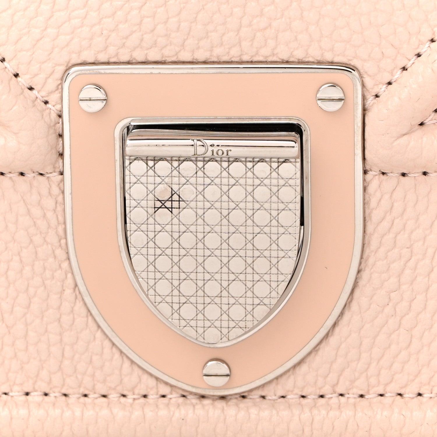 Grained Calfskin Medium D1ORama Flap Bag Nude