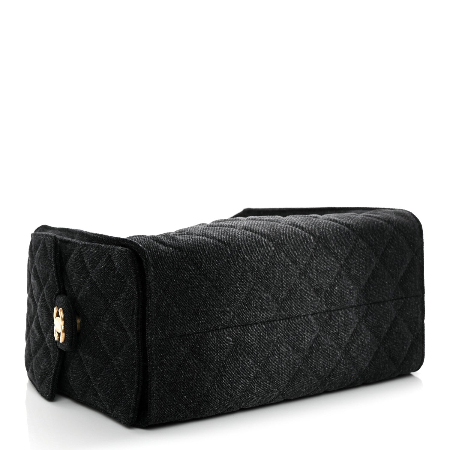 Washed Denim Quilted Small CHNL 25 Handbag Black