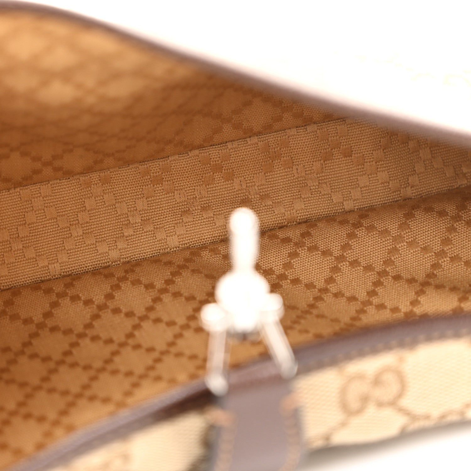 GG Supreme Grained Calfskin Medium Jackie Slim Shoulder Bag Sand Dark Brown