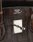 Shiny Porosus Crocodile Birkin 35 Havane