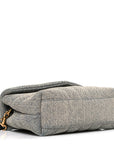 Denim Y Quilted Monogram Toy Loulou Crossbody Bag Grey