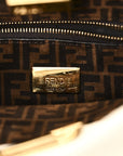 Vitello Seta Suede FF Mini Peekaboo Iconic Satchel  Uovo Sigaro Marrone