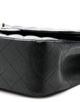 Caviar Quilted Jumbo Double Flap Black