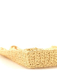 Yarn Raffia Effect Crochet Logo Embroidered Tote Bag Naturale
