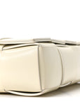 Patent Maxi Intrecciato Cassette Crossbody Bag White
