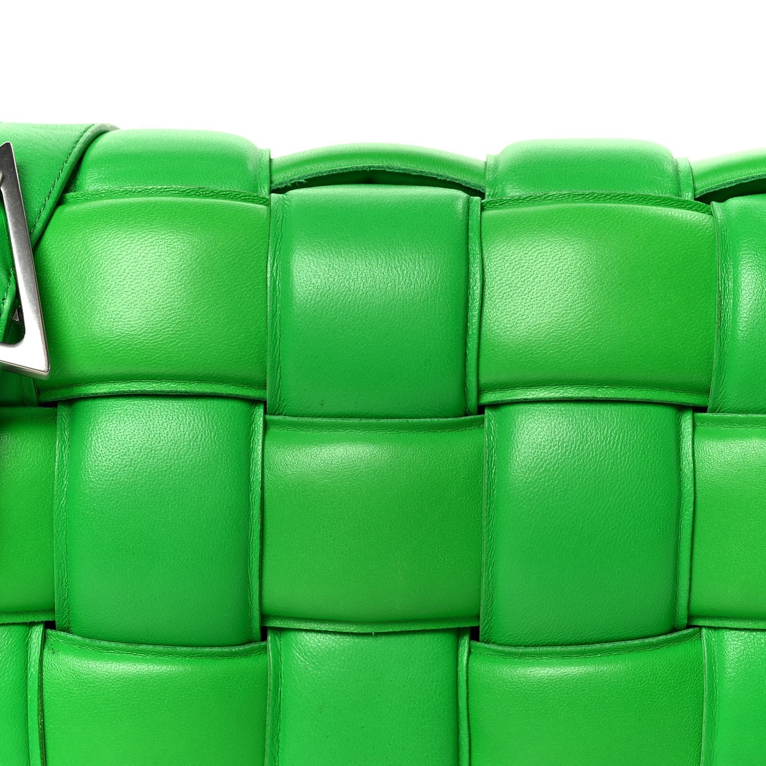 Nappa Maxi Intreccio Padded Cassette Crossbody Bag Parakeet