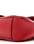 Calfskin Matelasse Mini GG Marmont Shoulder Bag Hibiscus Red