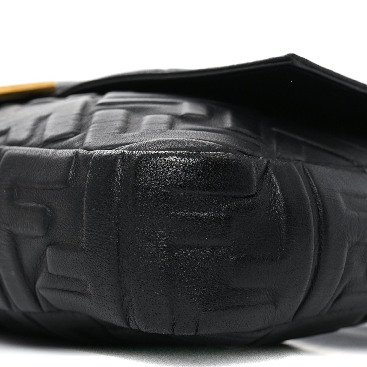 Nappa FF 1974 Embossed Large Baguette Black