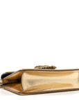Metallic Nappa Small Devotion Envelope Top Handle Bag Gold