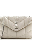 Lambskin Quilted Toy Loulou Puffer Monogram Chain Satchel Crema Soft